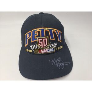 Vintage Kyle‎ Petty 1998 NASCAR 50th Anniversary Logo Athletic Snapback Hat Cap